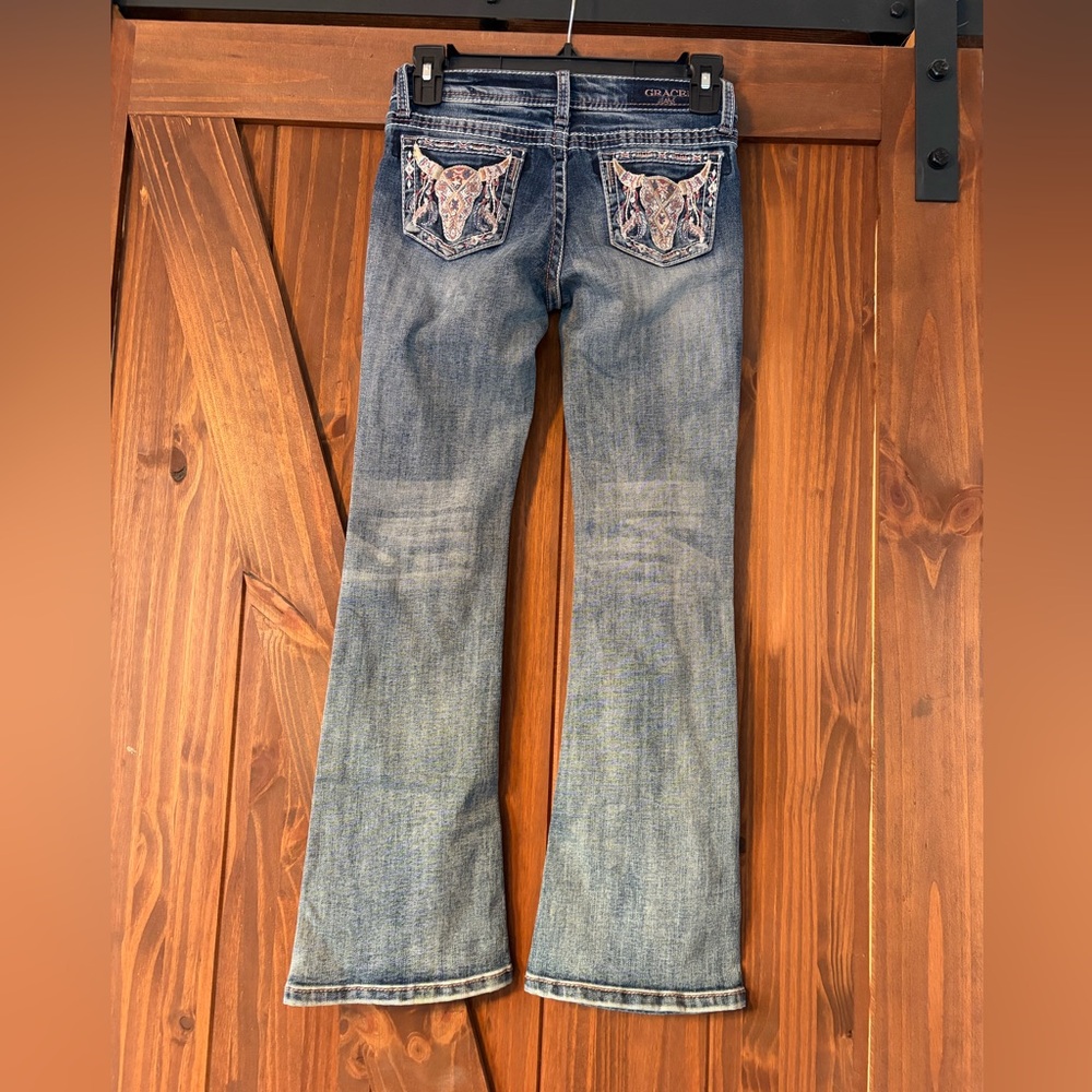 Grace Kids' Blue Faded Jeans - Picture 2 of 4